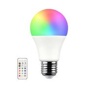 7hSevenOn Premium Bombilla LED Estándar E27 9W Equi.60W 806lm RGB con Mando a Distancia 25000H 7hSevenOn Premium
