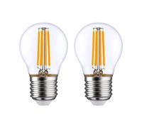 7hSevenOn Premium Pack 2 Bombillas LED Filamento Esféricas E27 4W Equi.40W 470lm 2700K 25000H 7hSevenOn Premium