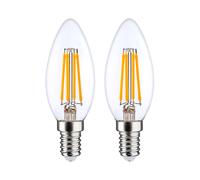 7hSevenOn Premium Pack 2 Bombillas LED Filamento Vela E14 4W Equi.40W 470lm 2700K 25000H 7hSevenOn Premium