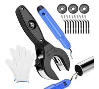 8-29 mm Trinquete Cortatubos PVC de Tubos con 3 Cuchillas de Repuesto Herramienta de Desbarbador Multicapa Guantes y Apto para Tubos de Corta Tubo Cobre Acero Inoxidable Acero Aluminio y PVC