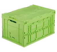 8 cajas de transporte profesionales, estables, para uso comercial, fabricadas con plástico de alta calidad, con tapa, de gran calidad, capacidad de 60 litros, dimensiones: 32,5 x 58,5 x 39,5 cm, color