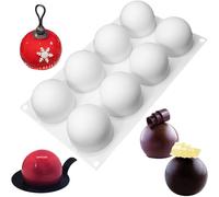 8 Cavidades Molde de Silicona Esférico, Moldes De Siliconas Esfera 3D, Moldes de Chocolate de Media Esfera, Molde Silicona Semiesfera, para Pudín gelatina Dulces Mousse de Cúpula