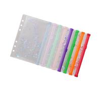 8 fundas brillantes con cierre de cremallera, organizador de documentos impermeable para bolsas transparentes y brillantes perforadas con cremallera
