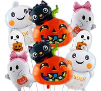 8 globos de Halloween, lindos globos de calabaza, gato, fantasma blanco, arco fantasma, globos para decoración de fiesta de Halloween, suministros de decoración de fiesta de boda