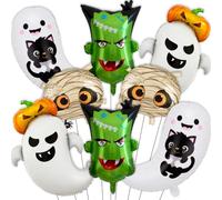 8 globos de Halloween, lindos globos de monstruo momia fantasma para decoraciones de fiesta de Halloween, suministros de decoración de fiesta de boda