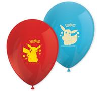 Procos Globos de látex 98396 – Pokemon, 8 unidades, 21 cm, impresos, rojo y azul