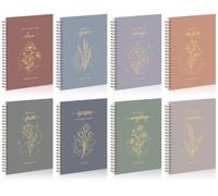 8 Pack Christian Spiral Notebook Bible Verse Journals A5 Wide Ruled Cute Floral Prayer Notebook 120 Pages Inspirational Religious Gifts for Church Aesthetic School Office Supplies 21x14cm(5.5x8.3In)