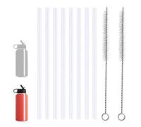 8 Pajitas Reutilizables de Plastico para Stanley 12-64 oz Tumbler de 24 cm, No Tóxico, Transparente y Recortable, Compatibles con Botellas de Agua Hydro Flask con 2 Cepillos de Limpieza