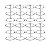 8 Piezas Anillas de Encuadernación de Metal de 3 Anillos, 20mm, Plata | Bisagra Abatible, Cierre a Presión, para Diarios y Álbumes, Aspecto Pulido, Uso Escolar y Manualidades