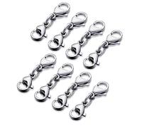 8 Piezas Cierres de Langosta Dobles Collar Pequeño Extensores de Pulsera Conector de Doble Garra Cierre de Extensión de Joyería Fácil de Usar Conector de Cierre de Collar Pulsera Extensor de Cadena