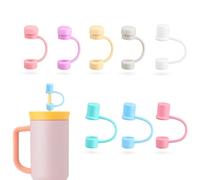 8 piezas de accesorios para paja Stanley Cup, 10 mm de material de silicona a prueba de polvo, cubierta para pajitas, (A)