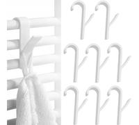 8 Piezas Gancho Radiador Toallero, Ganchos para Radiador Baño,Gancho Soporte Radiador, Ganchos Radiador Toallero de Plástico,Se Adapta a Todos Los Radiadores Estándar, Blanco