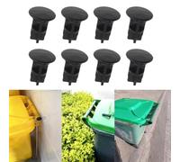 8 piezas para bisagras de cubo de basura de plástico, piezas de repuesto para cubos de basura de 100 L, 120 L, 240 L, kit de reparación de bisagras, husillos de contenedores de residuos municipales