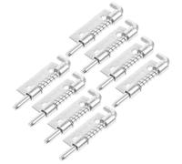 8 piezas Pestillo de Resorte de Acero Inoxidable, Perno de Cañón | 5x1,7x0,7 CM, Plata, Soporte de Bisagra, Uso en Paneles Industriales y Armarios Eléctricos