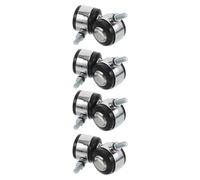 8 Piezas Ruedas Giratorias M8 1,5 Pulgadas de Nailon | Freno de Seguridad por Gravedad, Varilla 8x12mm, Negro, para Escritorio y Muebles