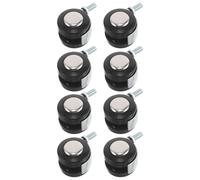 8 Piezas Ruedas Giratorias M8 de Nylon, 1,5 Pulgadas | Varilla 8x12mm, Aleación y Freno de Seguridad, Uso en Hogar y Espacios Compartidos