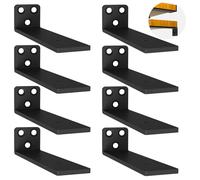 8 Piezas Soportes Flotantes para Estantes, Soporte para Repisas de Pared, Industrial Retro Soporte Estanteria para DIY Aala de Estar | Dormitorio | Baño | Repisa para Libros (15cm, Negro) 6in