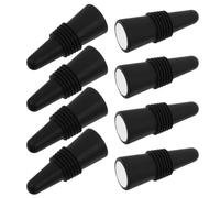 8 Piezas Tapón para Vino de Silicona Reutilizable Negro Acero