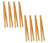 8 pinzas de bambú de 18 cm, pinzas de cocina, pinzas para barbacoa, pinzas de cocina, accesorios para olla caliente, pinzas de cocina con ranura antideslizante para tostadas, té, barbacoa, picnic, té