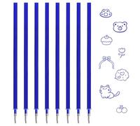 8 recambios borrables, compatibles con Legami, 0,7 mm, altura 13 cm, fáciles de borrar, recambios para bolígrafos borrables (azul)