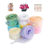 8 rollos de cinta de organza, 4 cm x 9 m, de gasa brillante, transparente