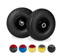 8 ruedas para carretilla, neumáticos de goma maciza antidesgaste, llanta de acero de 3.00-4", eje de 20 mm, capacidad de 100 kg, rueda de repuesto de 260 x 85 mm, color