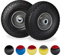 8 ruedas para carretilla, neumáticos de poliuretano macizo, resistentes a pinchazos, aro de acero de 3.00-4", eje de 20 mm, capacidad de 100 kg, dimensiones 260x85 mm, color y gris