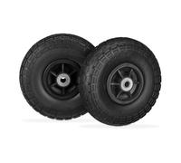 8 ruedas para carretillas, neumáticos de goma maciza antidesgaste, 4.1/3.5-4", eje de 16 mm, capacidad de carga hasta 150 kg, altura x profundidad: 26 x 8,5 cm, color
