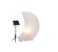 8 seasons design - Lámpara solar LED de jardín Luna Shining Moon Mini (40 cm, luz blanca cálida, panel externo, sensor crepuscular, resistente a la intemperie y a las heladas, luz decorativa solar onda), color blanco