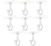 8 soportes adhesivos para barra de cortina para montaje en techo, soportes de barra sin taladro con tornillo ajustable, diámetro máximo de barra de 1.2 pulgadas y 3 cm, soporte de plástico