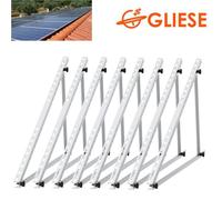 8 soportes para paneles solares fotovoltaicos, 114 cm, para montaje en ángulo de 0° a 90°. Panel solar. Alemania. 0% de IVA