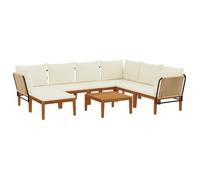 vidaXL, 8 unidades. Madera de acacia maciza y cuerda, diseño natural