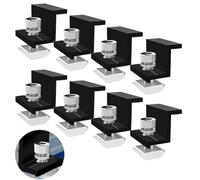 8 unidades de soporte solar de 40 mm, módulo PV de aluminio, terminales finales negros, kit de fijación para panel solar, abrazadera de extremo solar ajustable para techos, caravanas, barcos y paredes