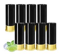 8 vasos de chupito, vasos de licor, funda de cartucho, vasos de chupito, juego de vasos de chupito, vasos de chupito para hombres y mujeres, bodas, vasos pequeños de 12 GA para whisky, 45 ml (negro)