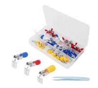 80 pcs Terminales Eléctricos con Pinza, Conectores Faston Aislados 0,5-6mm² | Kit de Conectores Faston Aislados, Terminales de Crimpado para Coche, Juego de Terminal para Auto, Moto y Electrodomésticos