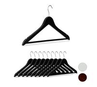 80 perchas de madera, con ranuras, barra para pantalones, perchas para armarios, gancho giratorio de 360°, perchas de madera, 44,5 cm de ancho, color
