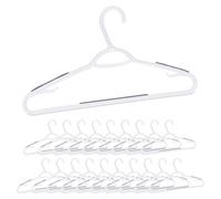 80 perchas en un set, perchas de plástico con revestimiento de goma, barra para pantalones, aptas para vestidos y faldas, corbatas, perchas antideslizantes, color blanco