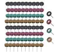 80 piezas discos de lijado-pulido de 25mm para Dremel - Accesorio de lijado de metal con vástago de 3mm-herramienta rotativa