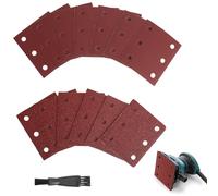 80 Piezas Papel de Lija 115x101mm, Grano 40 60 80 100 120 180 240 320, Hojas de Lija para Lijadora Vibratoria Multischleifer Compatible con Makita BO4555 BO4561 DBO484Z para Madera Metal