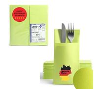 800 Airlaid Cubiertos Servilletas Verde Lima De montado gefaltene Servilletas con ranura einfarbig 40 x 40 cm Plástico similar a 16 X 50 unidades por paquete pliegue 18 Premium Calidad - Estuche