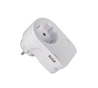 85320 - Enchufe de carga múltiple con conector USB C (2 enchufes, 1 Schuko y 1 euro), color blanco