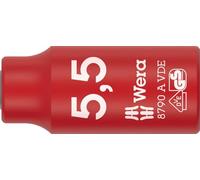 8790 A VDE Llave de vaso Zyklop, aislada, con arrastre de 1/4", 5.5 x 41 mm