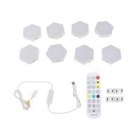 8PCS Hexagonal LED Pared Luces, Paneles LED con Smart Control Remoto, RGB Neon Pared Inteligentes Luz Nocturna, música y sincronización de pantalla, para Gaming dormitorios Sala Fiesta Decoracion