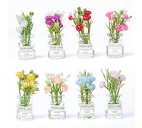 8PCS Imanes Nevera Jarrones 3D,Mini Iluminado Jarrones Imán con Flores,Imanes Nevera Deco Pequeños,Imane para Never y Pizarra Magnética,Bonitos Magnets Decor para Refrigerador,Cocina y Taquillas