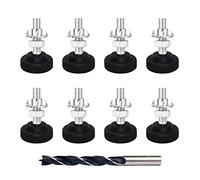 8PZ Patas ajustables Tornillo m8, Patas de Los Muebles Pies para Muebles Metalicas, M8 x 30 mm Pie Nivelador para Mueble con Tuerca en T, Brocas para metal y Tuercas de fijación