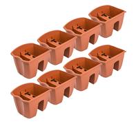8x macetero 24cm maceta colgante maceta balcón barandilla terracota