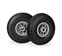 8x Ruedas de Carretilla, Neumáticos de Goma, 3.00-4, Eje de 20mm, Hasta 80 kg, 260 x 85 mm, Recambios, Negro y Gris