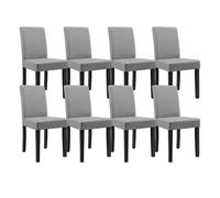 8x sillas tapizadas de piel sintética con patas de madera 90x42x48 cm gris claro [en.casa]
