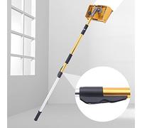9.8" drywall llana, 40''- 63.8'' mango ajustable drywall plano acabado caja herramienta drywall esquina rodillo yeso acabado paleta herramienta nivelación para paredes y techos