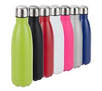 9 Botellas Agua sin BPA Isotérmica para Bebidas Frías y Calientes, Acero Inoxidable, Verde, 500 ml